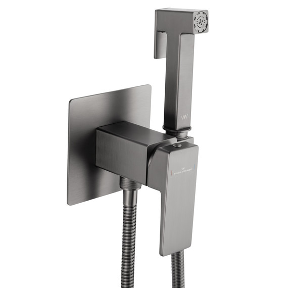 набор для гигиенического душа Wonzon & Woghand Cube 2.0 WW-88829068-BGM (со скрытой частью) тёмный графит фото 4