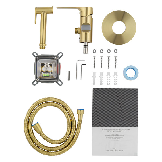набор для гигиенического душа Wonzon & Woghand Brilliant WW-88829079-BG (со скрытой частью) золото фото 5