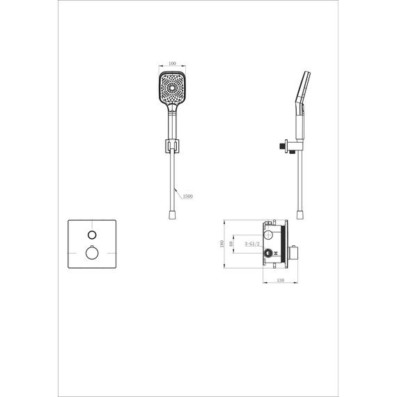 Смесители для душа с термостатом Wonzon & Woghand WW-D1017-B-MW (со скрытой частью) белый фото 2