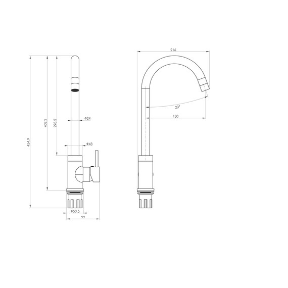 Смесители для кухни Wonzon & Woghand WW-A21102-MB, чёрный фото 6