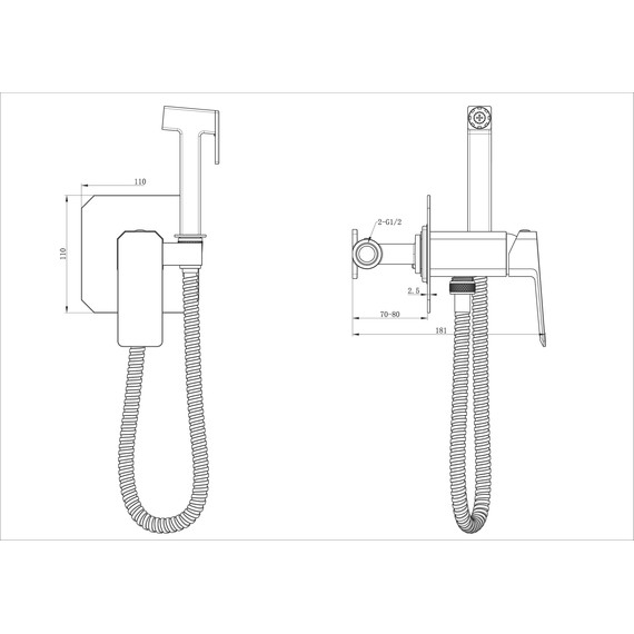 набор для гигиенического душа Wonzon & Woghand Diamond WW-88829011-BG (со скрытой частью) золото фото 6