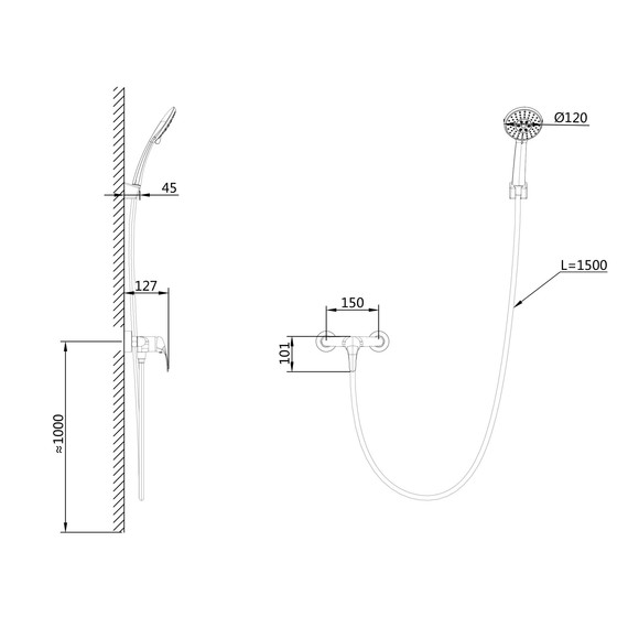 Смесители для душа Wonzon & Woghand WW-4540-BGG, тёмный графит фото 5