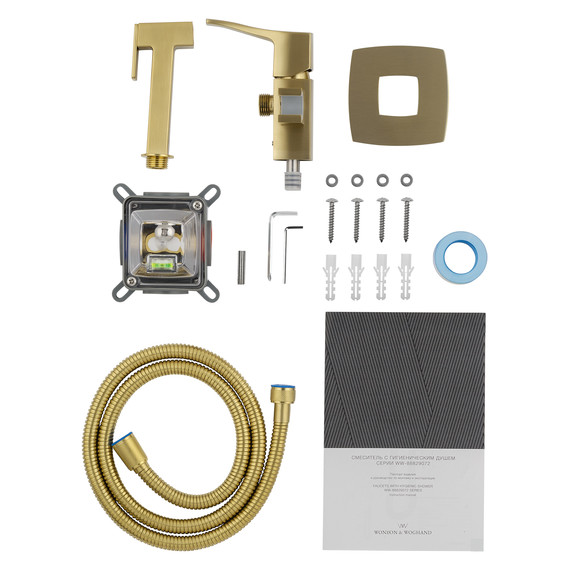 набор для гигиенического душа Wonzon & Woghand Flex WW-88829072-BG (со скрытой частью) золото фото 5