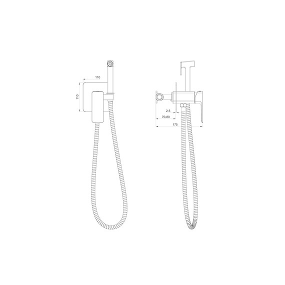 набор для гигиенического душа Wonzon & Woghand Edge WW-88829003-MB (со скрытой частью) чёрный фото 2