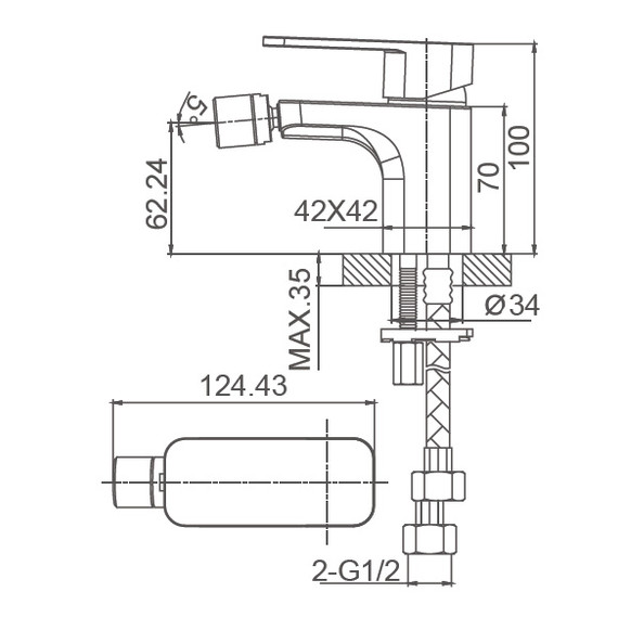 Смеситель для биде Wonzon & Woghand Arnie WW-695001-MB, чёрный фото 2