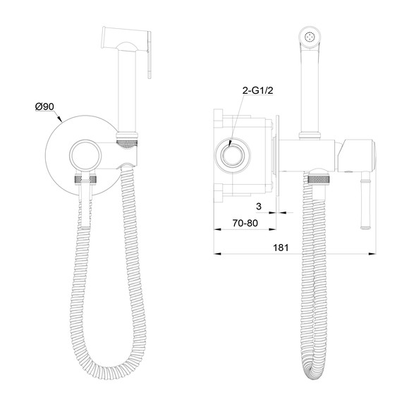 набор для гигиенического душа Wonzon & Woghand Tor WW-88829073-RG (со скрытой частью) розовое золото фото 6