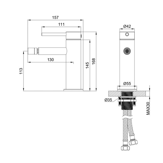 Смеситель для биде Wonzon & Woghand Stick WW-88339017-MW, белый фото 6