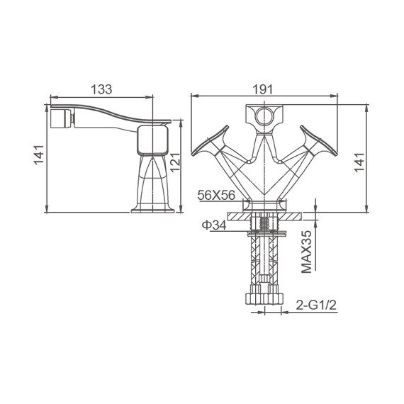Смеситель для биде Wonzon & Woghand Shakespeare WW-655001-DG, золото фото 6