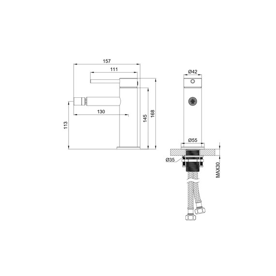 Смеситель для биде Wonzon & Woghand Stick WW-88339017-CR фото 5