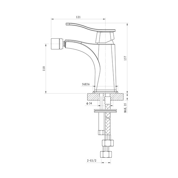 Смеситель для биде Wonzon & Woghand Navia WW-185001-CR фото 2