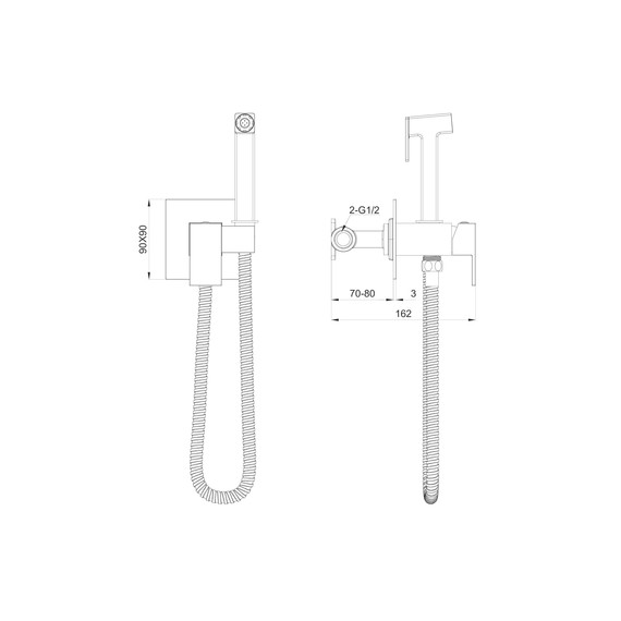 набор для гигиенического душа Wonzon & Woghand WW-88829903-MB (со скрытой частью) чёрный фото 6