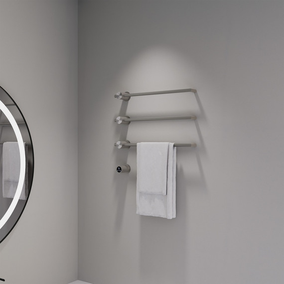 Полотенцесушитель электрический Abber Charme П3 495x520 мм AH4003BST, сталь брашированная фото 2