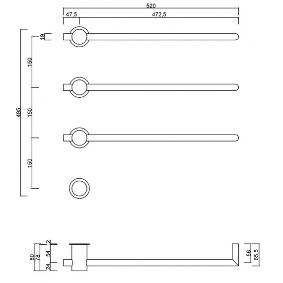 Полотенцесушитель электрический Abber Charme П3 495x520 мм AH4003MB, чёрный матовый фото 4