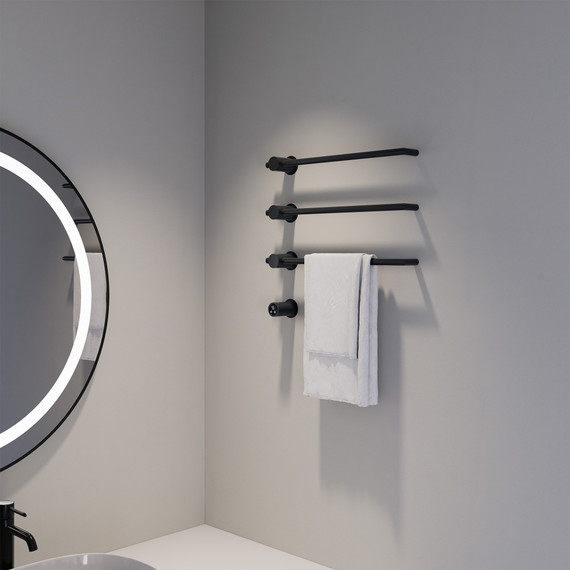 Полотенцесушитель электрический Abber Charme П3 495x520 мм AH4003MB, чёрный матовый фото 2