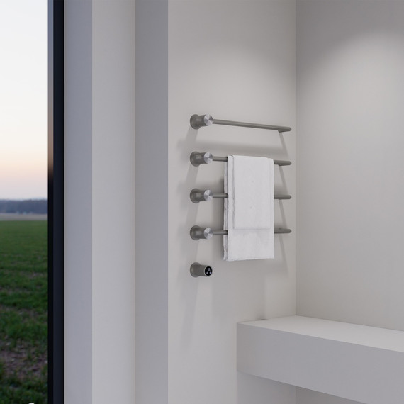 Полотенцесушитель электрический Abber Charme П4 645x520 мм AH4004BST, сталь брашированная фото 2