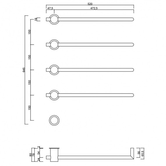 Полотенцесушитель электрический Abber Charme П4 645x520 мм AH4004MW, белый матовый фото 4