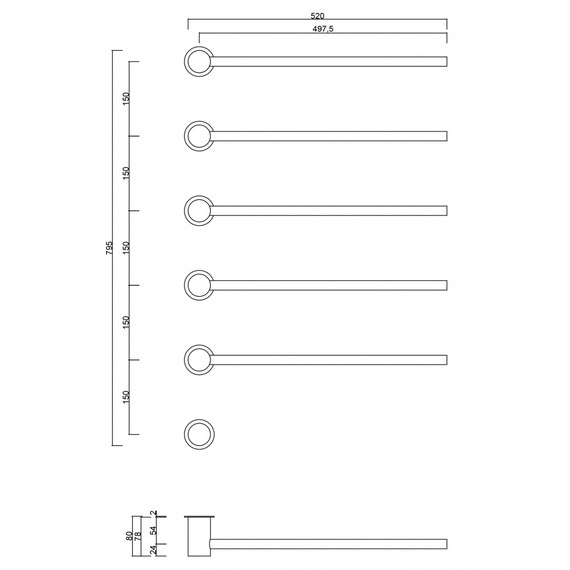Полотенцесушитель электрический Abber Charme П5 795x520 мм AH4005MW, белый матовый фото 4
