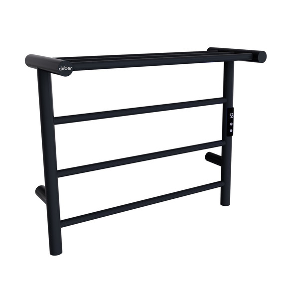 Полотенцесушитель электрический Abber Standard с полкой П6 500х600 мм AH4614MB, чёрный матовый фото 