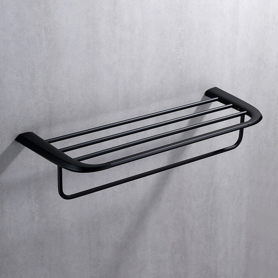 Полка для полотенец Abber Nord AA1554B, цвет чёрный матовый фото 2