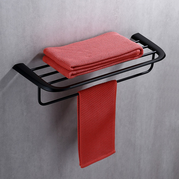 Полка для полотенец Abber Nord AA1554B, цвет чёрный матовый фото 3