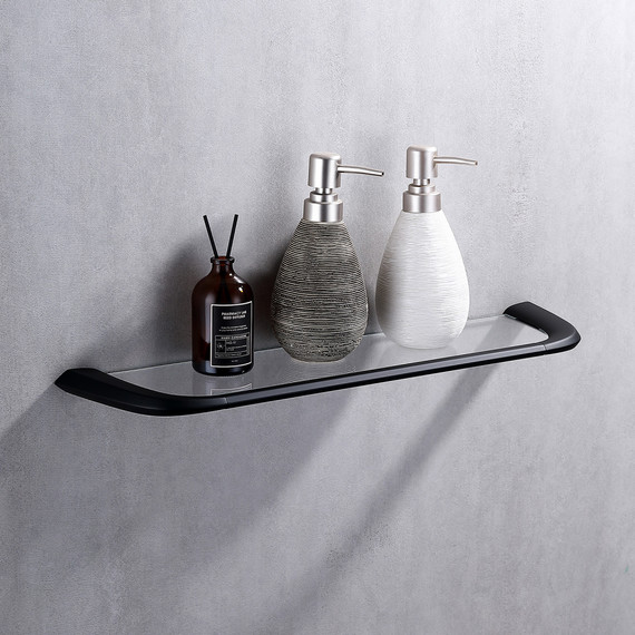 Стеклянная полка Abber Nord AA1555B, цвет чёрный матовый фото 3