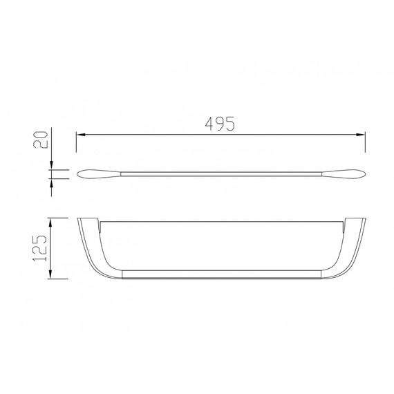 Стеклянная полка Abber Nord AA1555B, цвет чёрный матовый фото 4