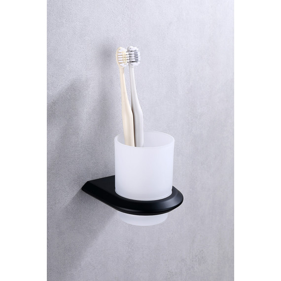 Стакан для зубных щеток Abber Nord AA1556B, цвет чёрный матовый фото 3