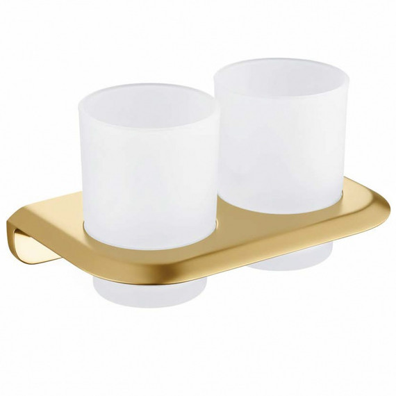 Стакан двойной для зубных щеток Abber Nord AA1557G, цвет золото матовое фото 