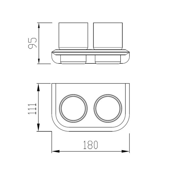 Стакан двойной для зубных щеток Abber Nord AA1557SP, цвет сатин фото 3