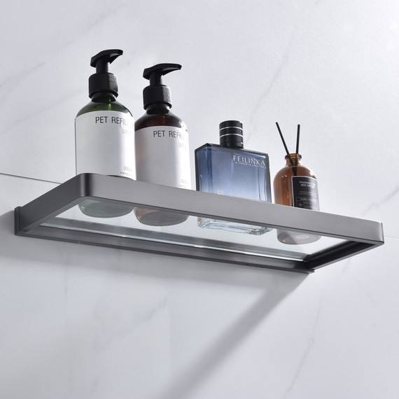 Стеклянная полка Abber Westen AA1759NG 40 см, цвет никель фото 2