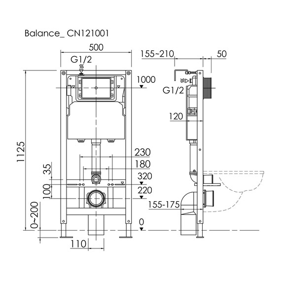 Инсталляция для унитаза Ceramicanova Balance CN121001 фото 2