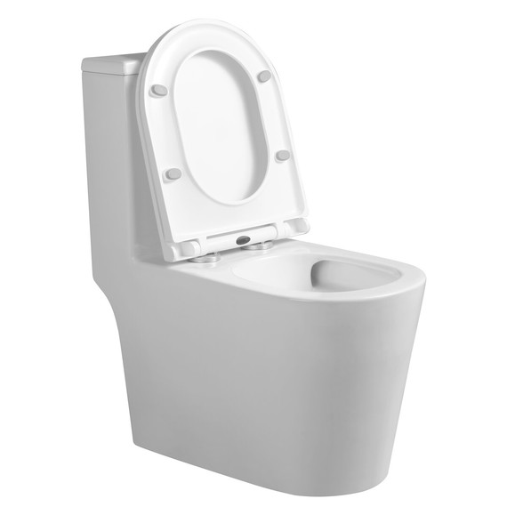 Унитаз-моноблок безободковый Grossman Classic GR-4487SQ с тонкой крышкой микролифт (система смыва Торнадо) фото 4