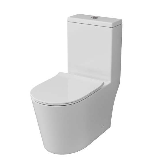 Унитаз-моноблок безободковый Grossman Classic GR-4487SQ с тонкой крышкой микролифт (система смыва Торнадо) фото 3