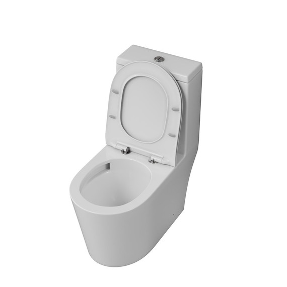 Унитаз-моноблок безободковый Grossman Classic GR-4487SQ с тонкой крышкой микролифт (система смыва Торнадо) фото 5