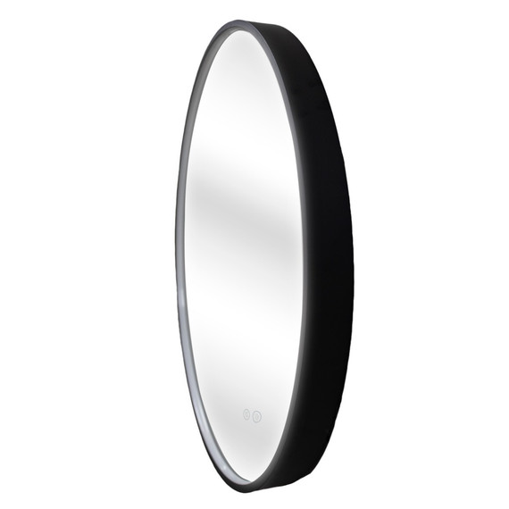 Зеркало Azario Димион 60 см АZ-LED010625 (подсветка, подогрев и сенсорный выключатель) чёрный матовый фото 2
