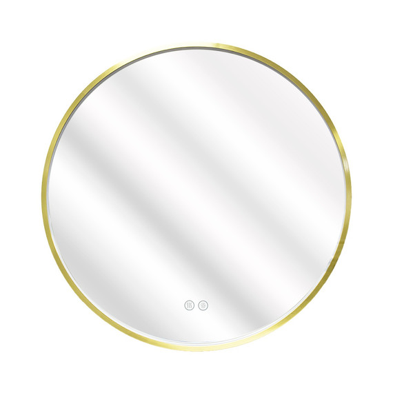 Зеркало Azario Димион 70 см АZ-LED011025 (подсветка, подогрев и сенсорный выключатель) золото матовое фото 