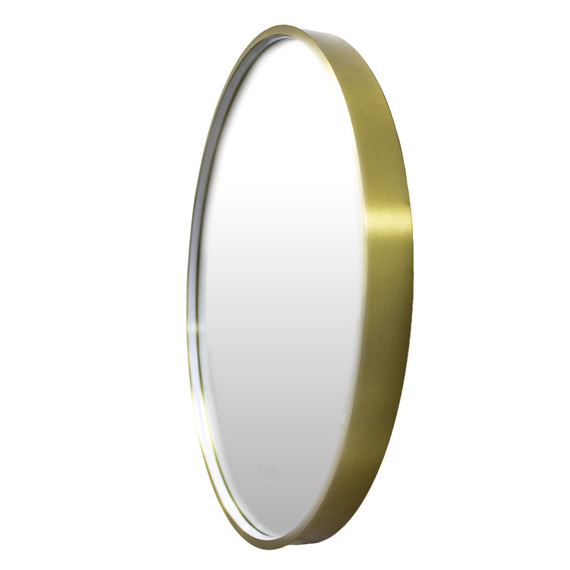 Зеркало Azario Димион 70 см АZ-LED011025 (подсветка, подогрев и сенсорный выключатель) золото матовое фото 2