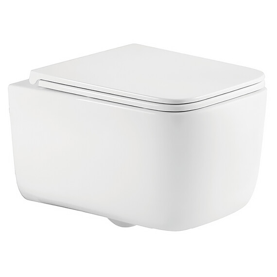 Унитаз подвесной безободковый Azario Vater AZ-5104T-WHT с тонким быстросъемным сиденьем микролифт (Система смыва торнадо) фото 2