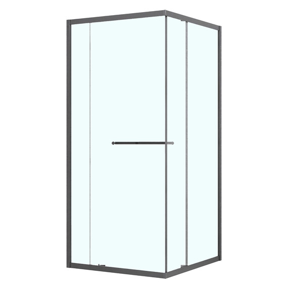 Душевое ограждение Azario Monako 100x100 см AZ-L47-100-MGR-CL, графит матовый/прозрачное фото 
