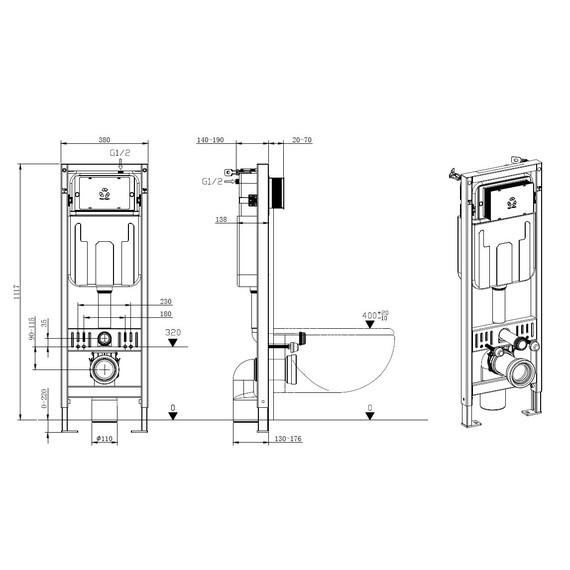 Инсталляция для унитаза Allen Brau Pneumatic Slim 9.11102.20 фото 3