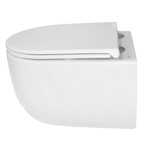 Унитаз подвесной безободковый Azario Serenata AZ-5101T-WHT с тонким быстросъемным сиденьем микролифт (Система смыва торнадо) фото 2