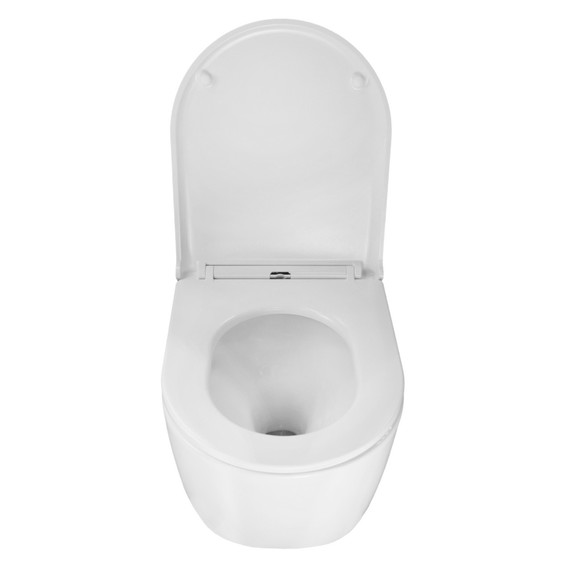 Унитаз подвесной безободковый Azario Serenata AZ-5101T-WHT с тонким быстросъемным сиденьем микролифт (Система смыва торнадо) фото 6