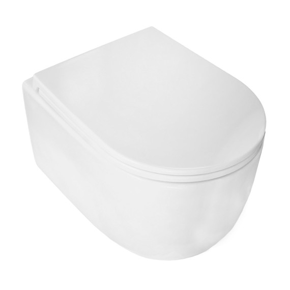 Унитаз подвесной безободковый Azario Serenata AZ-5101T-WHT с тонким быстросъемным сиденьем микролифт (Система смыва торнадо) фото 3