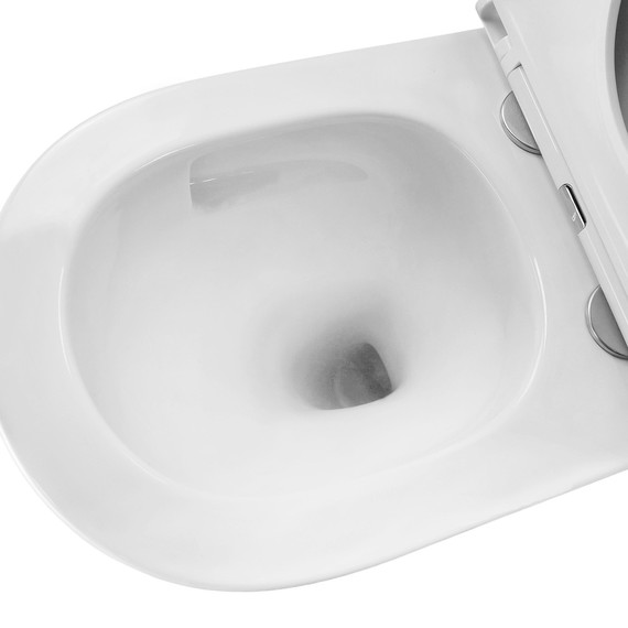 Унитаз подвесной безободковый Azario Serenata AZ-5101T-WHT с тонким быстросъемным сиденьем микролифт (Система смыва торнадо) фото 7