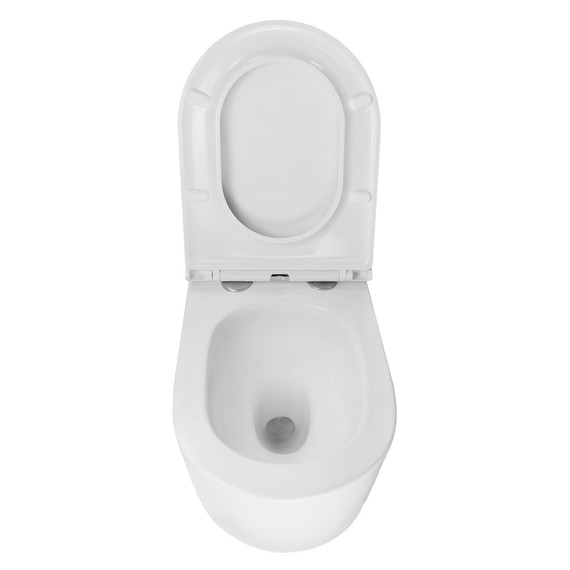 Унитаз подвесной безободковый Azario Nata AZ-5102T-WHT с тонким быстросъемным сиденьем микролифт (Система смыва торнадо) фото 8