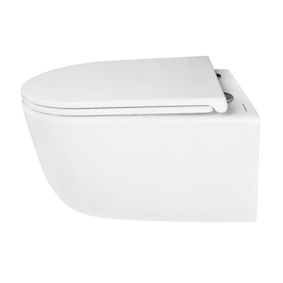 Унитаз подвесной безободковый Azario Nata AZ-5102T-WHT с тонким быстросъемным сиденьем микролифт (Система смыва торнадо) фото 4