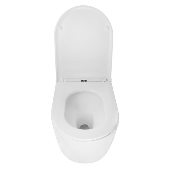 Унитаз подвесной безободковый Azario Nata AZ-5102T-WHT с тонким быстросъемным сиденьем микролифт (Система смыва торнадо) фото 7