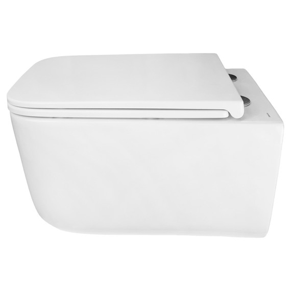 Унитаз подвесной безободковый Azario Vater AZ-5104T-WHT с тонким быстросъемным сиденьем микролифт (Система смыва торнадо) фото 4