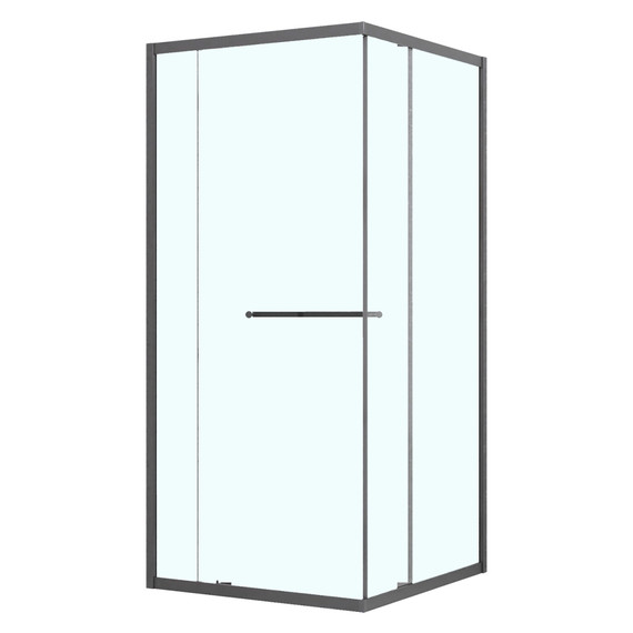 Душевое ограждение Azario Monako 100x100 см AZ-L47-100-MGR-CL, графит матовый/прозрачное фото 