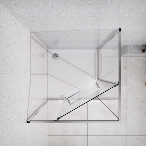 Душевое ограждение Azario Monako 100x100 см AZ-L47-100-MGR-CL, графит матовый/прозрачное фото 5